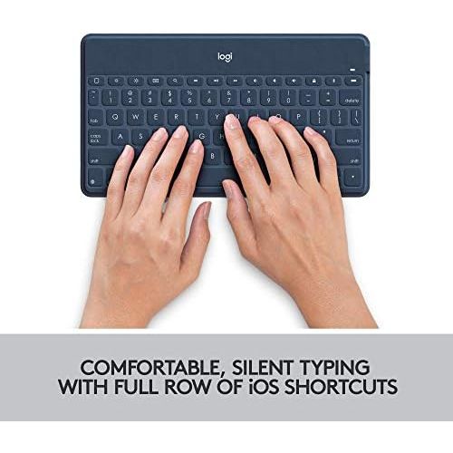 로지텍 Logitech Keys-to-Go Super-Slim and Super-Light Bluetooth Keyboard for iPhone, iPad, Mac and Apple TV, Including iPad Air 5th Gen (2022) - Classic Blue