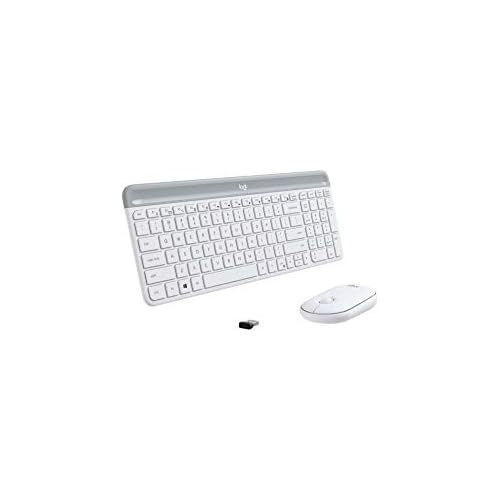 로지텍 Logitech MK470 Slim Wireless Keyboard and Mouse Combo - Low Profile Compact Layout, Ultra Quiet Operation, 2.4 GHz USB Receiver with Plug and Play Connectivity, Long Battery Life -