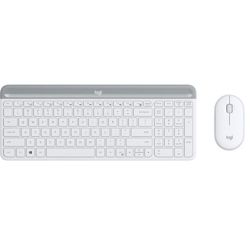 로지텍 Logitech MK470 Slim Wireless Keyboard and Mouse Combo - Low Profile Compact Layout, Ultra Quiet Operation, 2.4 GHz USB Receiver with Plug and Play Connectivity, Long Battery Life -