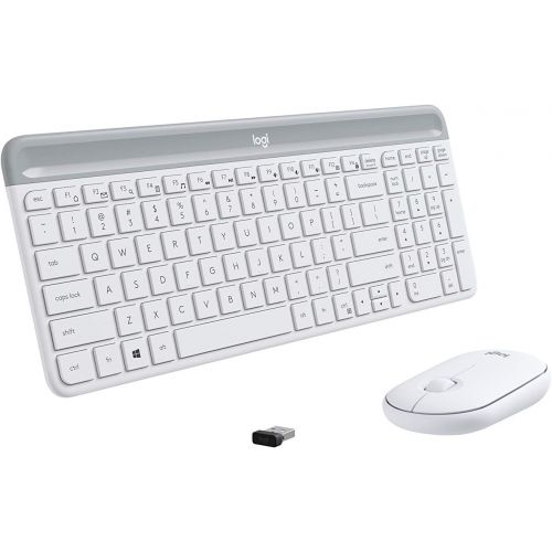 로지텍 Logitech MK470 Slim Wireless Keyboard and Mouse Combo - Low Profile Compact Layout, Ultra Quiet Operation, 2.4 GHz USB Receiver with Plug and Play Connectivity, Long Battery Life -