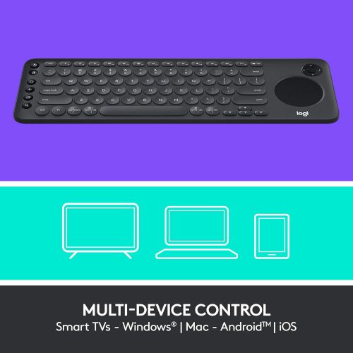 로지텍 Logitech K600 TV - TV Keyboard with Integrated Touchpad and D-Pad Compatible with Smart TV - Graphite Black