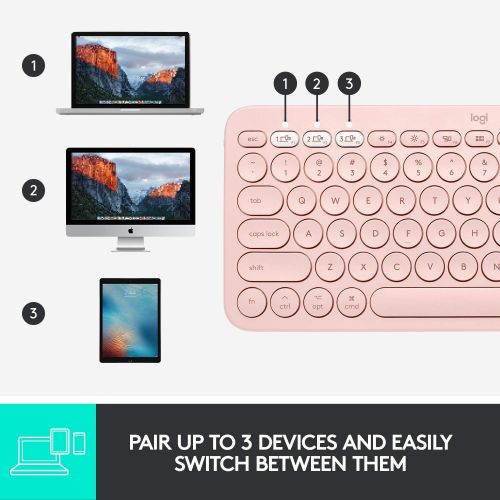 로지텍 Logitech K380 Multi-Device Wireless Bluetooth Keyboard for Mac - Rose
