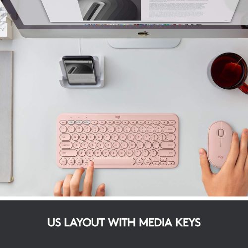 로지텍 Logitech K380 Multi-Device Wireless Bluetooth Keyboard for Mac - Rose