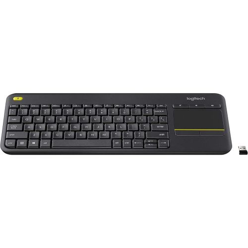 로지텍 Logitech K400 Plus Keyboard, Dutch Wireless Touch, Black, 920-007145 (Wireless Touch, Black)