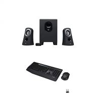 Logitech Z313 Speaker System & MK345 Wireless Combo Full-Sized Keyboard with Palm Rest and Comfortable Right-Handed Mouse - Black