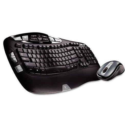 로지텍 Logitech Wireless Desktop Wave Keyboard and Mouse Combo, 6ft Range, USB, Black