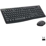 Logitech MK295 Wireless Mouse & Keyboard Combo with SilentTouch Technology, Full Numpad, Advanced Optical Tracking, Lag-Free Wireless, 90% Less Noise - Graphite