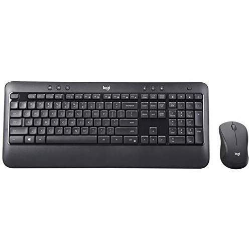 로지텍 Logitech MK540 Advanced Wireless Keyboard with Wireless Mouse Combo ? Full Size Keyboard and Mouse, Long Battery Life, Caps Lock Indicator Light, Hot Keys, Secure 2.4GHz Connectivi