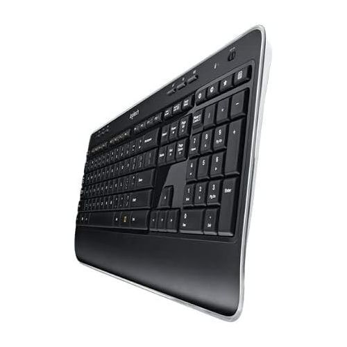 로지텍 Logitech MK520 Wireless Keyboard and Wireless Mouse Combo ? Full Size Keyboard and Mouse Long Battery Life Secure 2.4GHz Connectivity Black