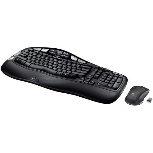 로지텍 Logitech MK550 Wireless Wave K350 Keyboard and Mouse Combo ? Includes Keyboard and Mouse, Long Battery Life, Ergonomic Wave Design with Wireless Mouse (with Mouse)