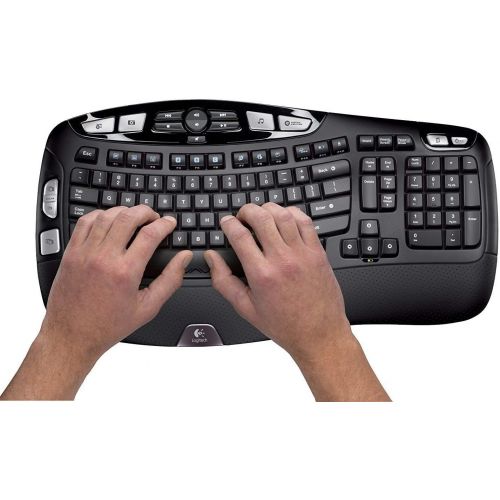 로지텍 Logitech MK550 Wireless Wave K350 Keyboard and Mouse Combo ? Includes Keyboard and Mouse, Long Battery Life, Ergonomic Wave Design with Wireless Mouse (with Mouse)