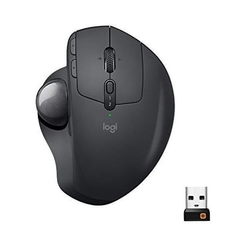 로지텍 Logitech MX Ergo Wireless Trackball Mouse - Black & MX Keys Advanced Wireless Illuminated Keyboard - Graphite