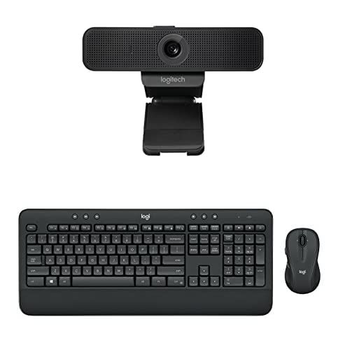 로지텍 Logitech C925-e Webcam with HD Video and Built-in Stereo Microphones - Black & MK545 Advanced Wireless Keyboard and Mouse Combo