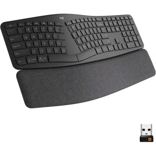 로지텍 Logitech MX Master 3 Advanced Wireless Mouse - Graphite & Ergo K860 Wireless Ergonomic Keyboard with Wrist Rest - Split Keyboard Layout for Windows/Mac, Bluetooth or USB Connectivi