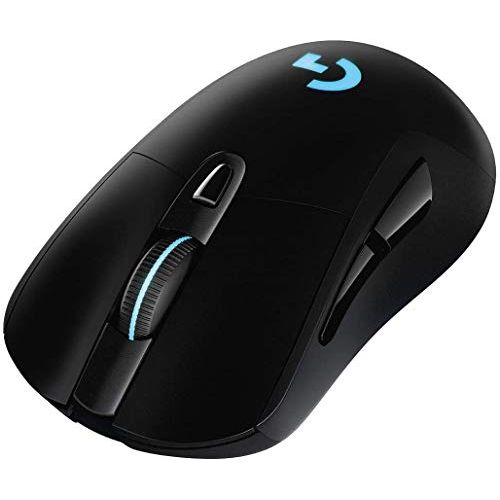 로지텍 Logitech G703 Lightspeed Wireless Gaming Mouse W/Hero 16K Sensor, PowerPlay Compatible, Lightsync RGB, Lightweight 95G+10G Optional, 100-16, 000 DPI, Rubber Side Grips - Black
