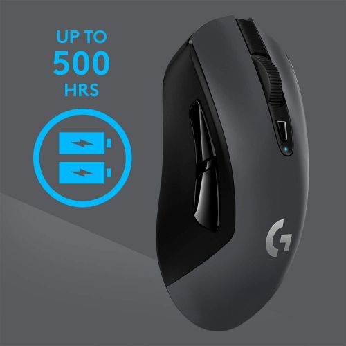 로지텍 Logitech G603 Lightspeed Wireless Gaming Mouse, Hero Sensor, 12000 DPI, Lightweight, 6 Programmable Buttons, 500h Battery Life, On-Board Memory, PC/Mac - Black