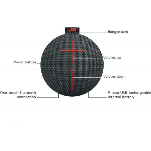 로지텍 Logitech UE ROLL Wireless Mobile Bluetooth Speaker (Waterproof and Shockproof) - Volcano
