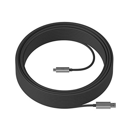 로지텍 Logitech Strong USB Cable - 82.02 ft USB Data Transfer Cable for Tap, Video Conferencing Camera, Power Supply, PTZ Camera - USB Type A Male USB - USB Type C Male USB