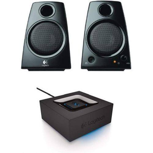 로지텍 Logitech Z130 3.5mm Jack Compact Laptop Speakers + Logitech Bluetooth Audio Adapter Bundle