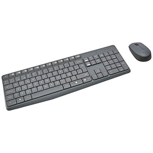 로지텍 Logitech MK235 2.4GHz Wireless USB Spanish Keyboard Optical Mouse Kit - Gray - 920-007901