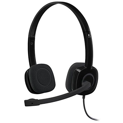 로지텍 Logitech 3.5 mm Analog Stereo Headset H151 with Boom Microphone (981-000587) Plus Bonus USB Extenders