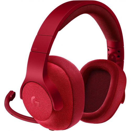 로지텍 Logitech G433 7.1 Wired Gaming Headset with DTS Headphone: X 7.1 Surround for PC, PS4, PS4 PRO, Xbox One, Xbox One S, Nintendo Switch ? Fire Red