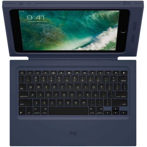 로지텍 Logitech Rugged Protection Combo Keyboard and Folio Case for iPad 9.7 (5th Gen) / (6th Gen) - Bulk Packaging - Navy Blue