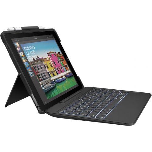 로지텍 Logitech iPad Pro 10.5 inch Keyboard Case SLIM COMBO with Detachable, Backlit, Wireless Keyboard and Smart Connector (Black)