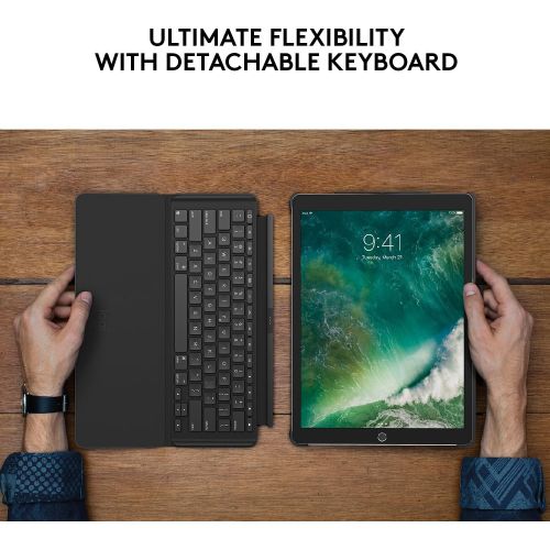 로지텍 Logitech iPad Pro 10.5 inch Keyboard Case SLIM COMBO with Detachable, Backlit, Wireless Keyboard and Smart Connector (Black)