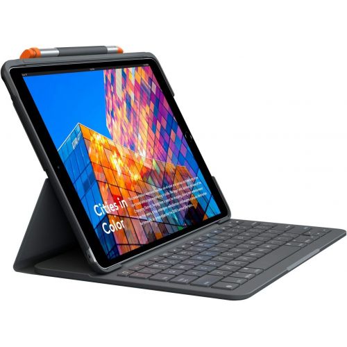 로지텍 Logitech iPad Keyboard Case (Graphite) & Crayon Digital Pencil ? (Orange)