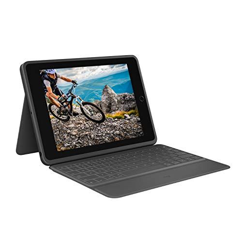 로지텍 Logitech Rugged Folio Protective Keyboard Case iPad 10.2 7th 8th Gen Black