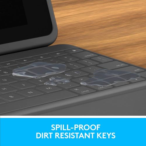 로지텍 Logitech Rugged Folio - iPad (7th, 8th & 9th generation) Protective Keyboard Case with Smart Connector and Durable Spill-Proof Keyboard