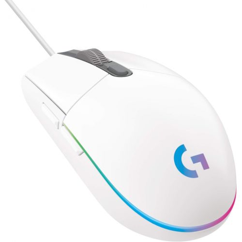 로지텍 Logitech G102 Light Sync Gaming Mouse with Customizable RGB Lighting, 6 Programmable Buttons, Gaming Grade Sensor, 8 k dpi Tracking,16.8mn Color, Light Weight (White)