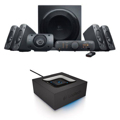 로지텍 Logitech Z906 Surround Sound Speaker System Bundle with Bluetooth Audio Adapter