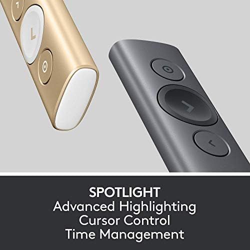 로지텍 Logitech Spotlight Presentation Remote - Advanced Digital Highlighting with Bluetooth, Universal Presenter Clicker, 30M Range and Quick Charging ? Black