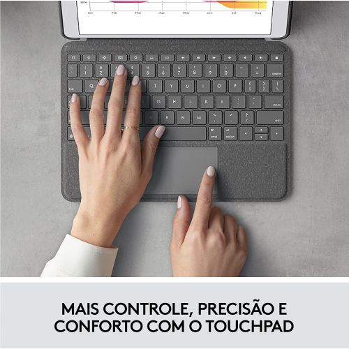 로지텍 Logitech Combo Touch for iPad (7th, 8th and 9th generation) keyboard case with trackpad, wireless keyboard, and Smart Connector technology ? Graphite