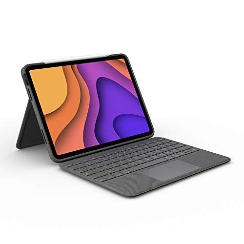 로지텍 Logitech Folio Touch iPad Keyboard Case with Trackpad and Smart Connector for iPad Air (4th Generation) ? Graphite