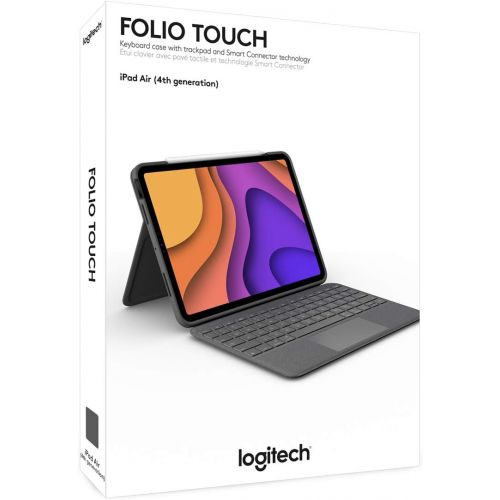 로지텍 Logitech Folio Touch iPad Keyboard Case with Trackpad and Smart Connector for iPad Air (4th Generation) ? Graphite