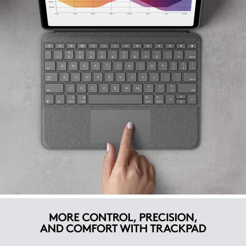 로지텍 Logitech Folio Touch iPad Keyboard Case with Trackpad and Smart Connector for iPad Air (4th Generation) ? Graphite