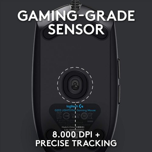 로지텍 Logitech G102 Light Sync Gaming Mouse with Customizable RGB Lighting, 6 Programmable Buttons, Gaming Grade Sensor, 8 k dpi Tracking,16.8mn Color, Light Weight (Black)