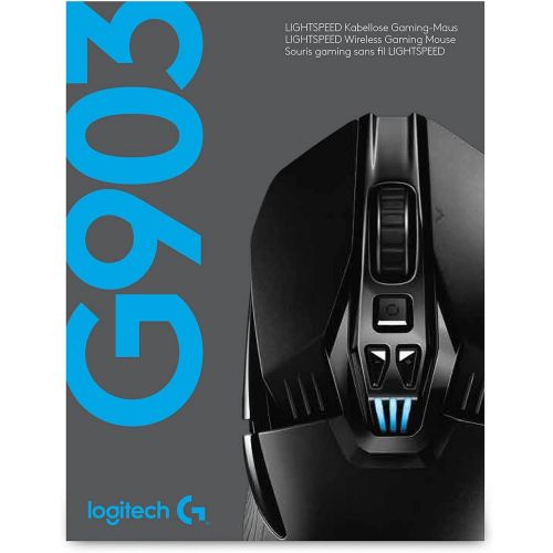 로지텍 Logitech G G903 Mouse RF Wireless Optical 16000 DPI, W125873216 (Optical 16000 DPI Ambidextrous G G903, Ambidextrous, Optical, RF Wireless, 16000 DPI, 1 ms, Black)