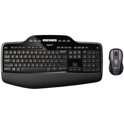 로지텍 Logitech MK710 Wireless Keyboard and Mouse Combo  Includes Keyboard and Mouse, Stylish Design, Built-In LCD Status Dashboard, Long Battery Life