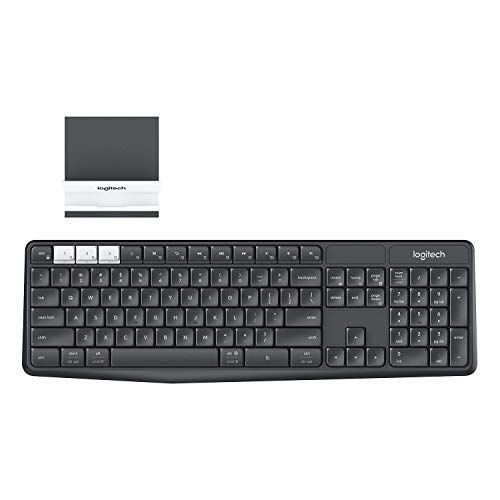 로지텍 Logitech K375s Keyboard - Wireless Connectivity - Bluetooth/RF - Graphite, Off White
