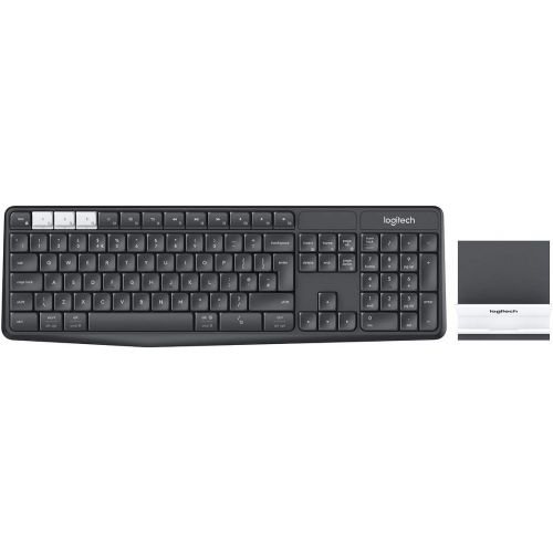 로지텍 Logitech K375s Keyboard - Wireless Connectivity - Bluetooth/RF - Graphite, Off White