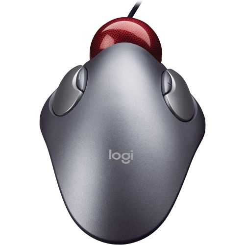 로지텍 Logitech Trackman Marble Trackball Mouse  Wired USB Ergonomic Mouse for Computers, with 4 Programmable Buttons, Dark Gray