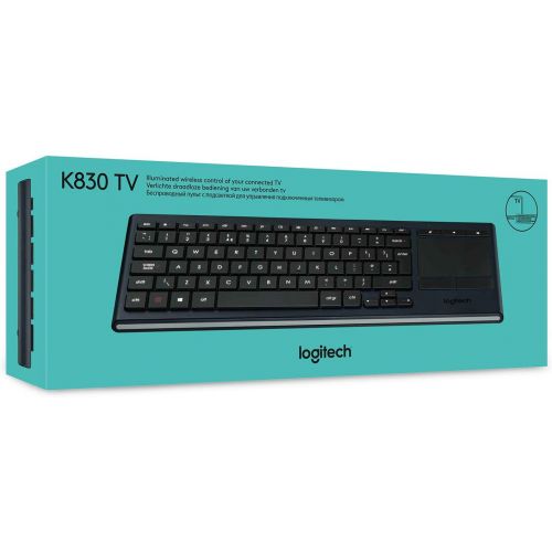 로지텍 Logitech K830 Illuminated Living-Room Keyboard with Built-in Touchpad  Easy-access Media Keys and Shortcut Keys for Windows or Android