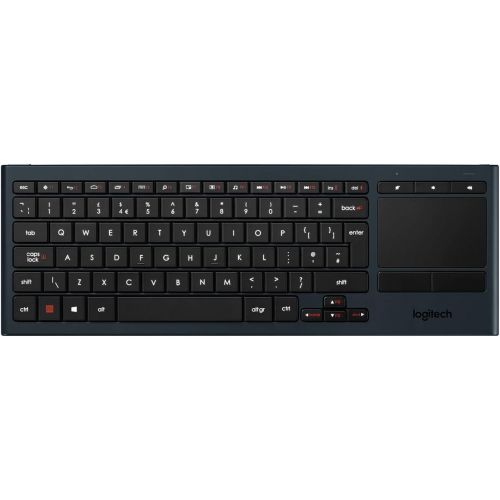 로지텍 Logitech K830 Illuminated Living-Room Keyboard with Built-in Touchpad  Easy-access Media Keys and Shortcut Keys for Windows or Android