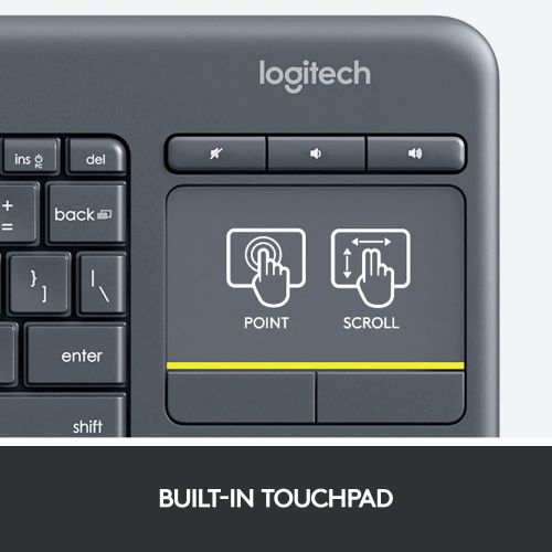 로지텍 Logitech K400 Plus Wireless Touch TV Keyboard with Easy Media Control and Built-In Touchpad