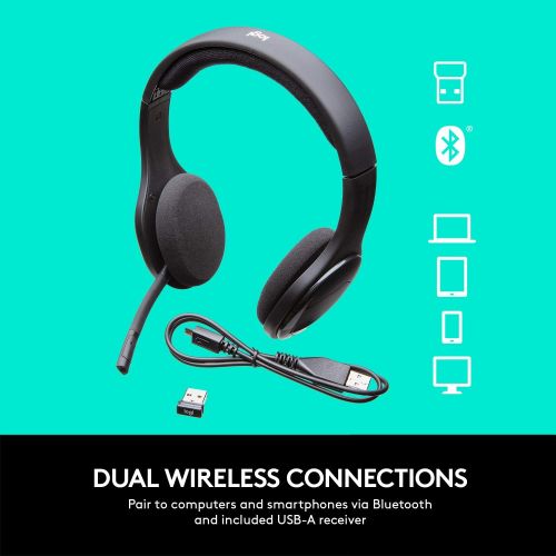 로지텍 [아마존베스트]Logitech H800 Bluetooth Wireless Headset with Mic for PC, Tablets and Smartphones - Black