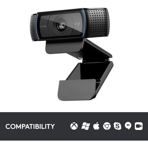 로지텍 [아마존베스트]Logitech C920e / C920 HD Webcam, Full HD 1080p Video Calling and Recording, Dual Stereo Audio, Stream Gaming - Black